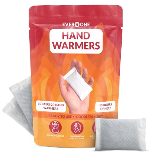 Hand Warmers - Long-Lasting, Safe, Natural, Odorless Air-Activated Warmers - Up to 10 Hours of Heat - 10 Pairs