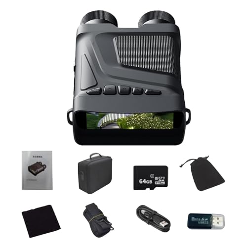Binoculares térmicos de pantalla HD, prismáticos 4K, diseño ajustable de 5 engranajes, gafas de pantalla grande de 3 pulgadas con pantalla HD para observación de vida silvestre