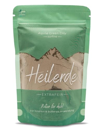100% Natürliche Heilerde 800g – Grüne Tonerde aus den Alpen – Für innere & äußere Anwendung – Maske gegen Pickel & Akne – Wohlfühlkur – Mineralerde Vegan & Rein