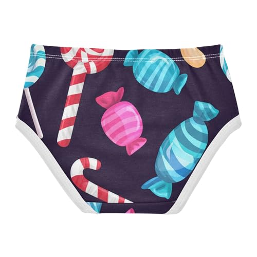 Toddler Underwear Floral 2t Cotton Cute Panties Girl Flower Briefs Kids Undies Colorful Candies Black2