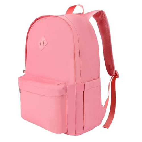 Laptop College Backpack for Women Men - Bookbag with Computer Compartment - Lightweight Book Bag - Large Back Pack for Travel, Work - Pink