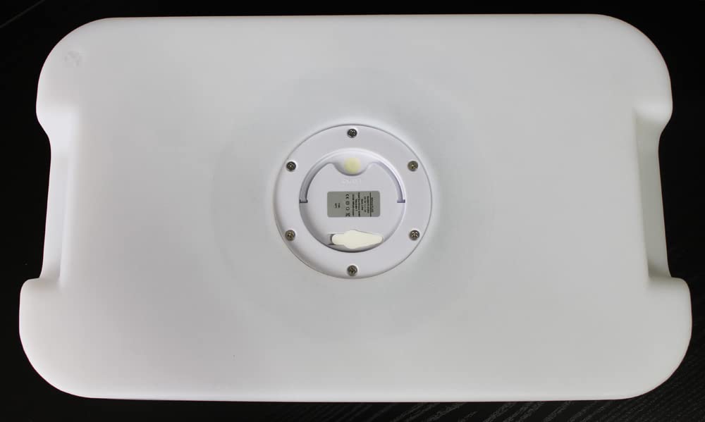 OUHKDM Plateau Service Lumineux LED Ronde Rechargeable – Télécommande 16 Couleurs RGB, Gradation, Effets Dynamiques, Étanche IP67, Idéal Fêtes, Mariages, Champagne, Fruits