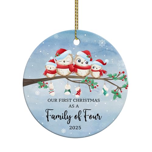 Image of First Christmas As Family of 4 Ornament 2025 - New Parents Ornament