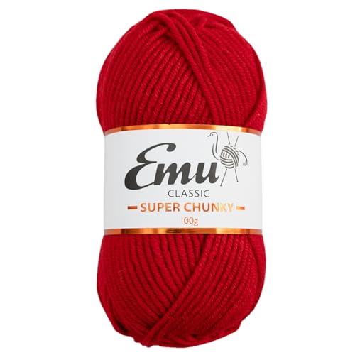Emu Classic Super Chunky Acrylic Yarn 100g Ball 107m Scarlet - 184