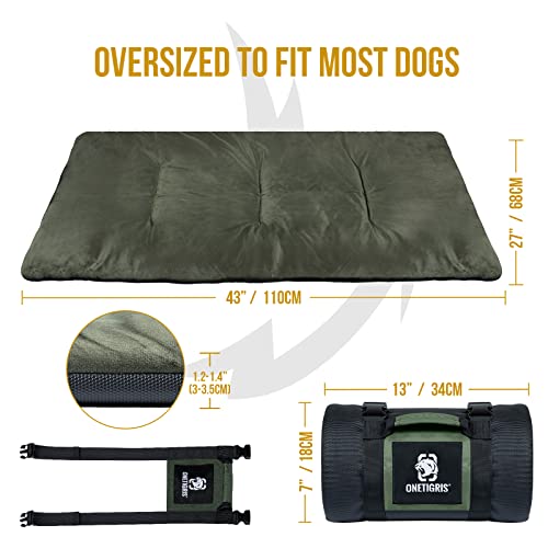 Onetigris Travel Dog Bed - Portable Waterproof Anti-Slip Dog Camping Outdoor Indoor Bed Mat Cushioned Plush Warm Puppy Mattresses #TOP6