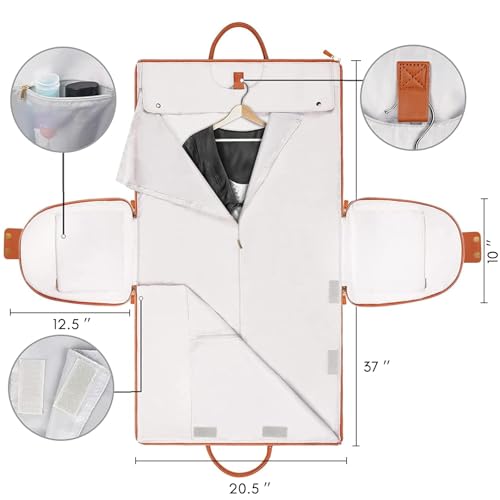 Image of Carry On Garment Bag, Large PU Leather Duffle Bag for Women, D-Black, Large Sized Garment Duffle Bag, Travel