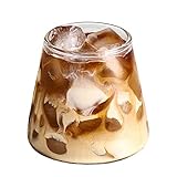 PENINSULA LOVE Novelty Latte Glass Mount Fuji Ice Coffee Cup Aesthetic Appetizer Water Tumbler Bar Glassware for Iced Coffee Juice Cappuccino Macchiato Cocktail Beer Whiskey Milk