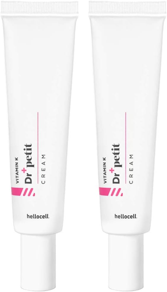 hellocell Vitamin K Doctor Petit Cream 2 bundle - Bruise, Eyebags, Sunburn, Bags, Dark Spots, Circle, Face, Body, Pocket Size, Handy, 1 Oz