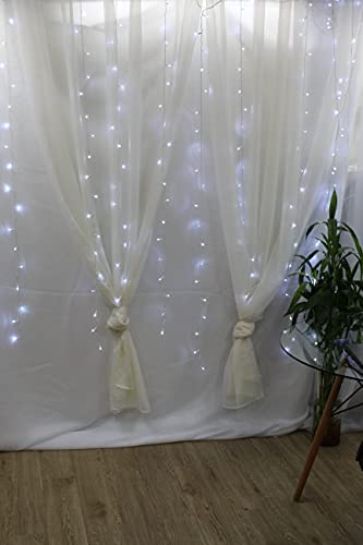 Cortina de Luz Led Pisca 300 led 3mx2m Branca Fria Fixa 127v