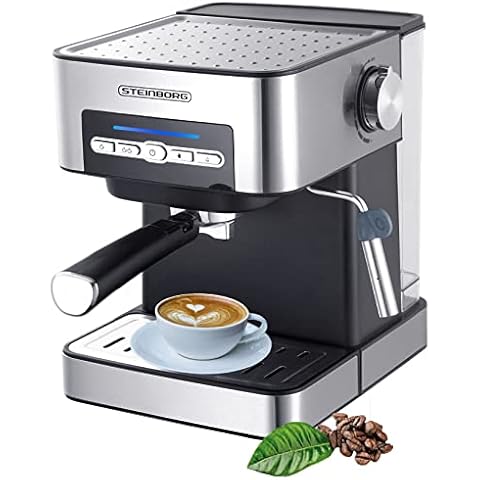 Steinborg Espressomaschine | Siebträgermaschine | 15 Bar | Siebträger Kaffeemaschine | mit Milchaufschäumer | Cappuccinomaschine | 1,6 Liter Wassertank Cover