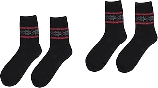 SHERCHPRY 2 pares de meias estampadas de desenho animado meias femininas femininas meias acolchoadas meias de lã femininas meias de natal meias de algodão grosso meias de inverno meias femininas senhoritas, Imagem 5, One Size