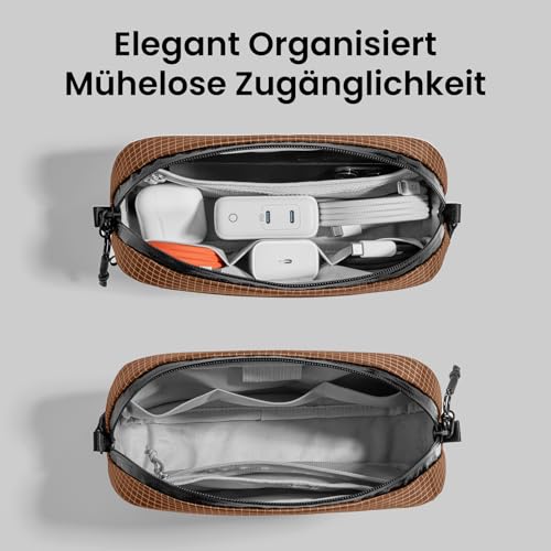 tomtoc tomtoc Kabel Organizer Tasche, Elektronik EDC Zubehör Kabeltasche Kabelorganizer, Reiseutensilien Koffer Organizer Tech Pouch Geschenk Cable Bag für Handy Netzteil, Ladekabel, Ladestecker, Powerbank - Funktionsansicht 5 | TV | Video | Foto