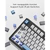 Kisnt KN104 Wireless Mechanical Gaming Keyboard, 100% Full Size 104 Keys with Number Pad, Custom RGB Backlit, Creamy Sound, Hot Swappable, Bluetooth/2.4GHz/USB-C for Win/Mac/PC (Carbon Black)