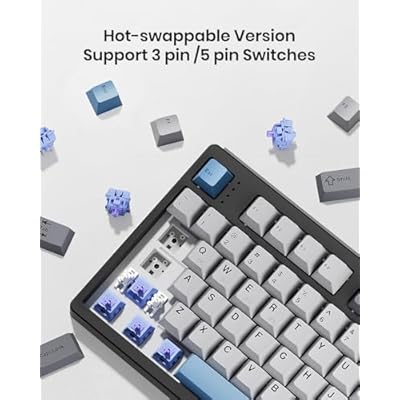 Kisnt KN104 Wireless Mechanical Gaming Keyboard, 100% Full Size 104 Keys with Number Pad, Custom RGB Backlit, Creamy Sound, Hot Swappable, Bluetooth/2.4GHz/USB-C for Win/Mac/PC (Carbon Black)