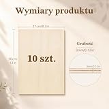 10 sztuk sklejki A4, panele drewniane 300 mm x 210 mm, sklejka 3 mm, drewniane panele do rzemiosła, pirografii, modelarstwa, cięcia laserowego, dekoracji, malowania