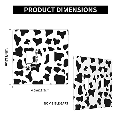 Xrelzrs Double Toggle Light Switch Cover Decorative 2 Gang Wall Plate Funny Lightswitch Wallplate 4.5 X 4.5 Inch Standard Size Black And White Cow Print, Black And White Wall Plate (Sintole) #TOP1