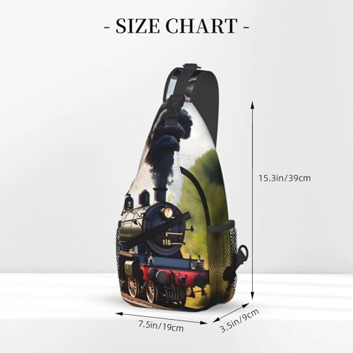 Bolso bandolera con estampado de tren para mujer y hombre miniatura 3