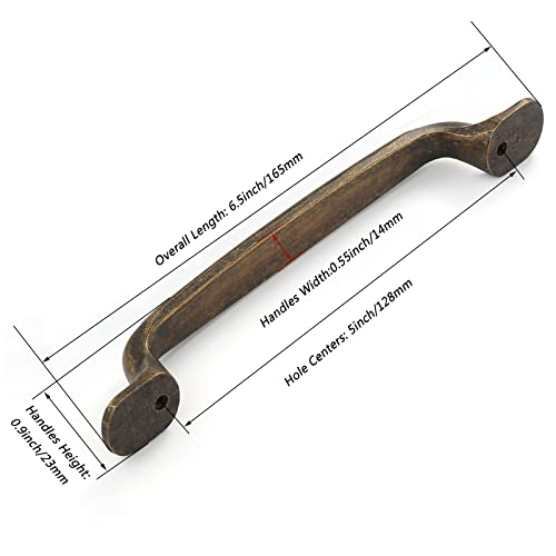 FURNIWARE 5Pack Antique Brass Kitchen Cupboard Handles, Cabinet Hardware Drawer Appliance Pulls - Image 3