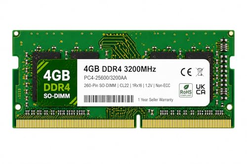 Image of 4GB DDR4 3200MHz OEM Laptop RAM Compatible with Samsung [Key Specs: PC4-25600 /3200AA | 260-Pin SO-DIMM | CL22 | 1Rx16 | 1.2V | Non-ECC] | 1 Year Seller Warranty