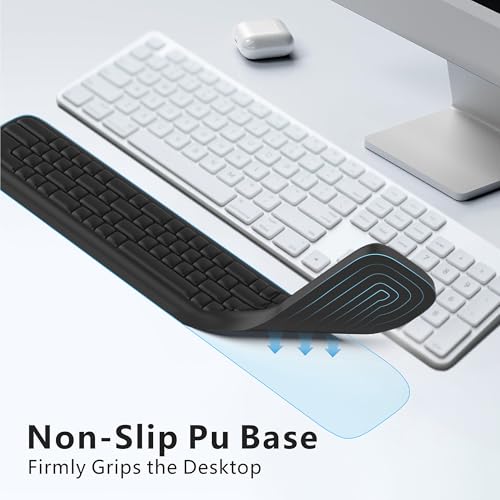 MEKASS Keyboard Wrist Rest, Ergonomic Wrist Pad, Soft Memory Foam Keyboard Hand Rest with Non-Slip Base, Easy Typing, Pain Relief, Comfort Support for Office Work Gaming Computer Accessories (Black) - Thumbnail 5