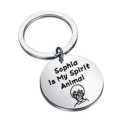 ENSIANTH Golden Fans Gift Girl Inspired Keychain Dorothy/Blanche/Sophia/Rose is My Spirit Animal Gift for Friends (Sophia Keychain)