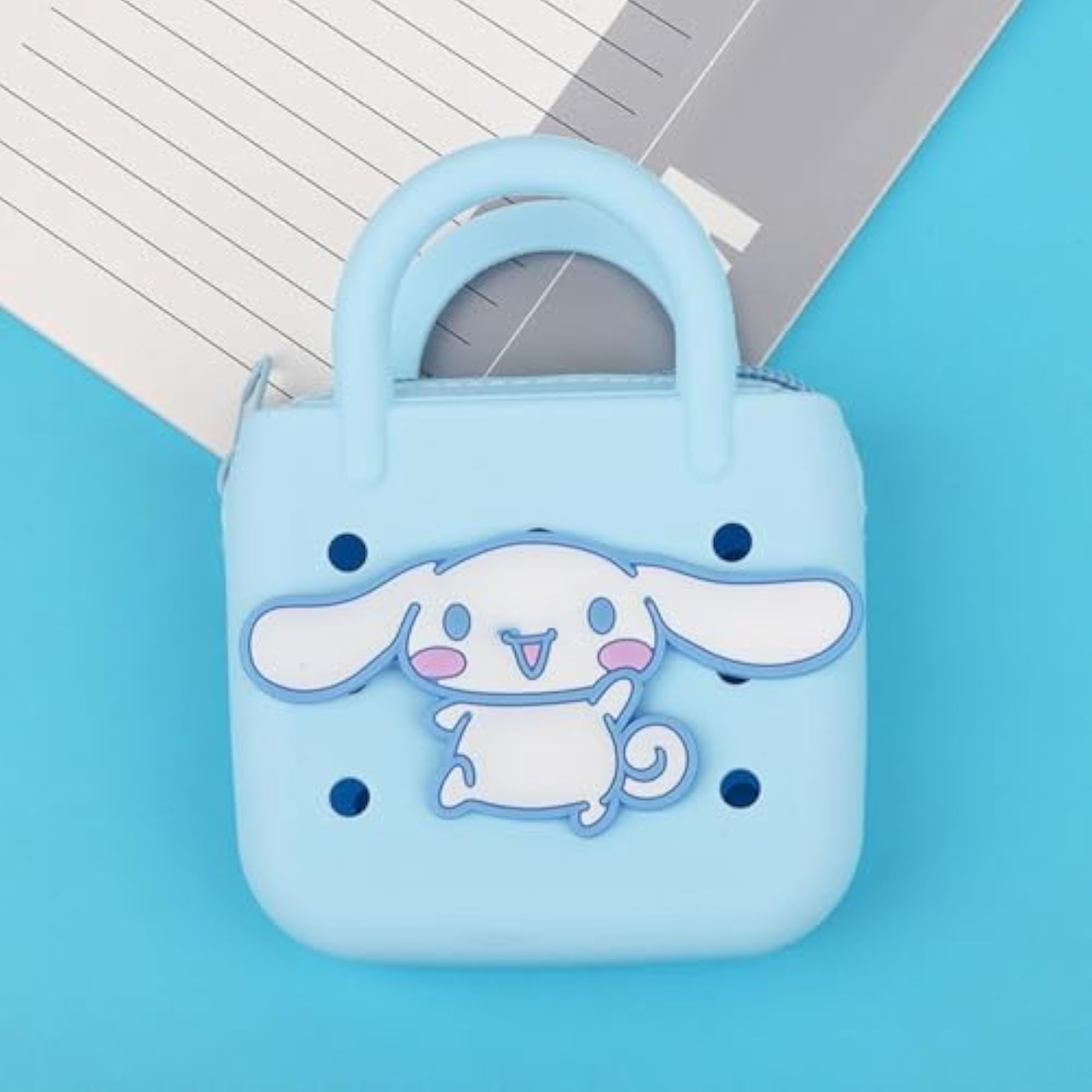 Light Blue Trendy Silicone Beach Tote Bag