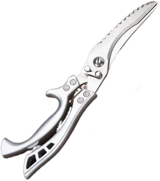 Kitchen Scissors Duck Knives Chicken Bone Fish Meat Cutter Shears Stainless Steel Scale Safety Buckle Cooking Poultry Culinary