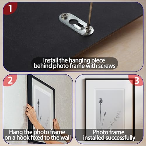 Image of 30 Pieces Single Keyhole Hangers with 70 Pieces Screws Metal Keyhole Hanging Fasteners Metal Keyhole Hanging Plates Hanging Brackets Picture Hanging Hardware for Mirror Picture Frame Cabinet