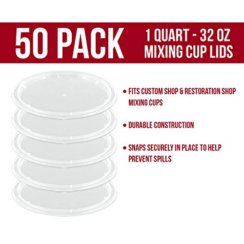 Image of Custom Shop Paint Mixing Cup Lids Only, Box of 50) Quart Size, Lids Only