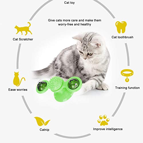 Brinquedo giratório para gatos, brinquedo giratório para gatos, moinho de vento, flexível, suave e a