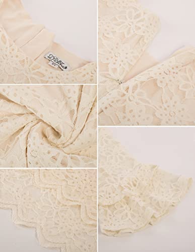 Girl Champagne Lace Dresses Flare Sleeve Formal Special Occasion Dresses Size 10 #TOP1