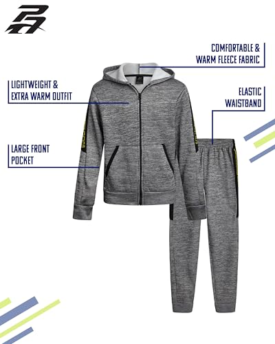 Pro Athlete Boys Tracksuit Set - 2 Piece Fleece Boys Zip Up Hoodie and Jogger Sweatpants - Athletic Outfit (Sizes: 8-12)2