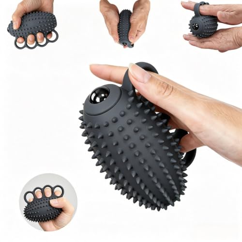 Image of Electric Hand Grip Strengthener Finger Exercise Ball, 3 Modes Vibration Therapy Ball with Magnetic Roller, Rechargeable Silicone Hand Squeeze Ball for Stroke Recovery, Arthritis, Carpal Tunnel & Stress Relief (1100mAh, 10Min Auto-Off)