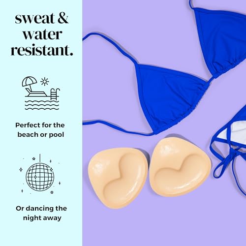 love & nuuna Baby Lift Double Sided Sticky Push Up Bra Inserts - Reusable Adhesive Bra Pads for Bikinis Dresses - Size Small Nude3