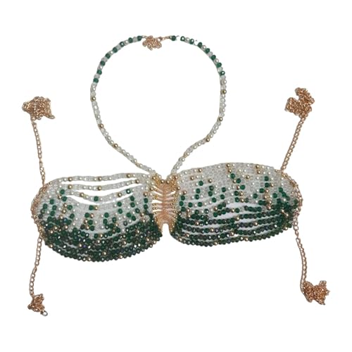 Colcolo Damen-Body-BH-Kette, Boho-BH, kreativer, einzigartiger Perlenketten-Körperschmuck für Konzerte, Musikfestivals, Kostüme, Maskeraden