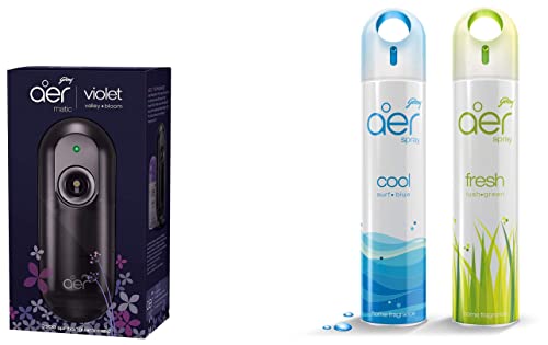 Image of Godrej aer Matic Kit - Automatic Air Freshener (225ml) & spray, Air Freshener for Home & Office - Cool Surf Blue & Fresh Lush Green | Long-Lasting Fragrance | Pack of 2 (240 ml each)