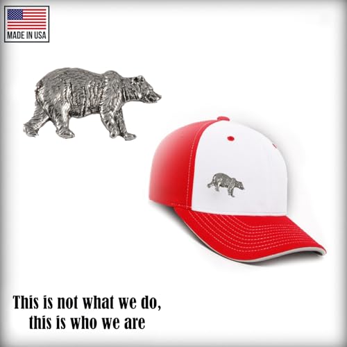Grizzly, Brown Bear Walking Pin, Pewter, 1.25 Inches, 100% Handmade in the USA, Grizz, Hunting, Realistic, Metal, Lapel, Hat, Brooch, Gift, Jewlery, Over 3100 Wildlife Designs4