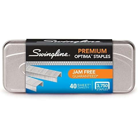 Swingline Staples, Optima, Premium, 1/4" Length, Jam Free Staples for Swingline Stapler Heavy Duty, Perfect for Home Office Supplies & Desktop, 40 Sheet Capacity, 210/Strip, 3750/Box, 1 Pack (35556) Cover