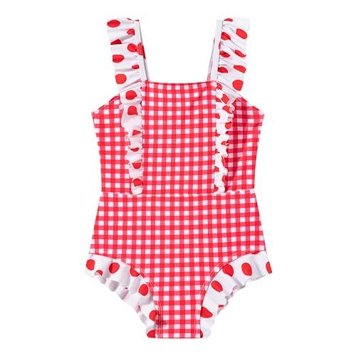 Image of LIZENS Girls One Piece Swimsuit Ruffles Bathing Suit for Kids 2-12T