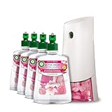 Air Wick Active Fresh Kit Ambientador Automático, Flor de Cerezo y Frambuesa, Difusor + 4 Recambios, 280 Días