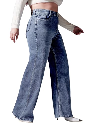 Image of Miss Chase A+ Women's Wide-Leg High Rise Regular Stretchable Denim Jeans