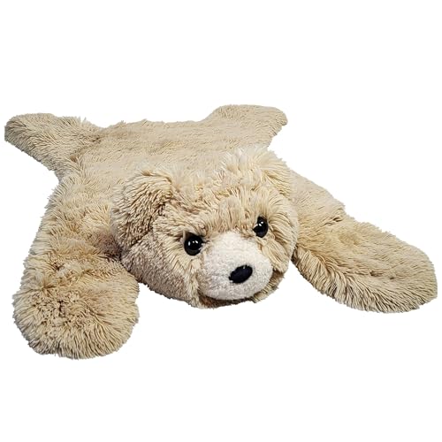 Image of HousexHeart Handmade Bear Rug - Cozy Woodland Nursery Decor for Newborns - Adorable Kids Rug - Soft & Cuddly Brown Bear Floor Throw - Big Lovey - Perfect New Born Baby Essential (Vanilla Cream)