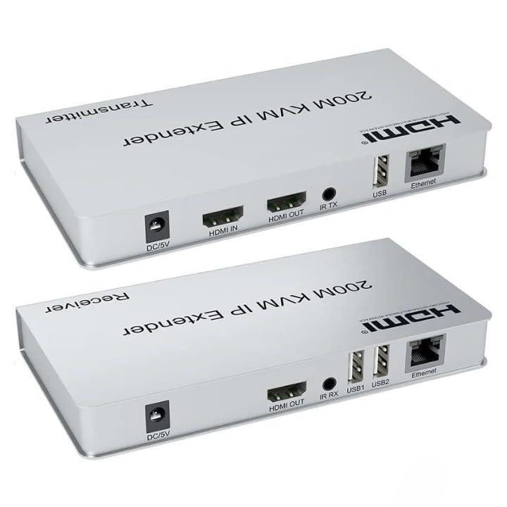MICROWARE 200M HDMI KVM IP Extender, Over IP RJ45 Ethernet CAT6 6A Transmitter Receiver 1 TX to 20 RX and Cascade Connection USB Keyboard Mouse Over UTP/STP (TX+RX)-image-17