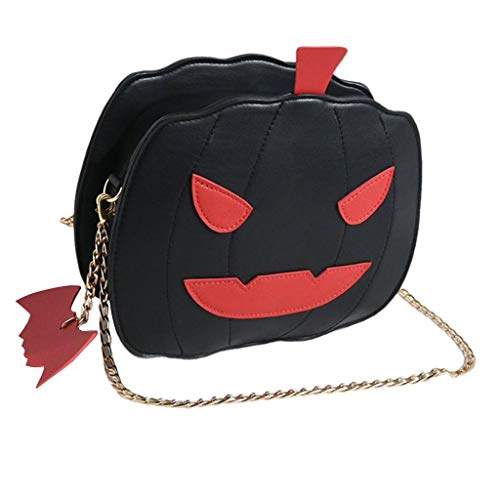 Tongina Bolsa de abóbora feminina saco de doces de halloween pequeno diabo bolsa de ombro mensageiro