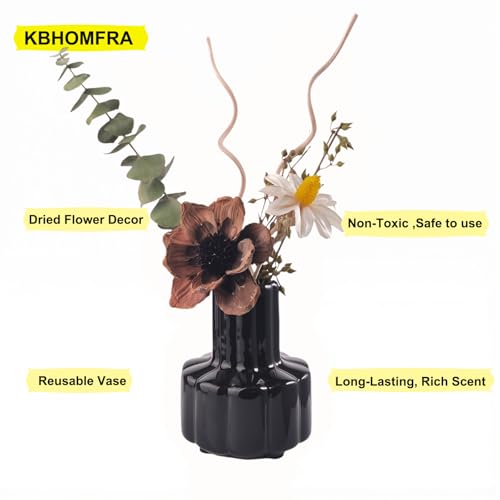 Difusor de Aroma Seda con Flor Secas y Vaso Cerámico 60ml miniatura 3