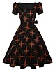 OBBUE Women's Square Neck Dress Vintage 1950s Cock... #1