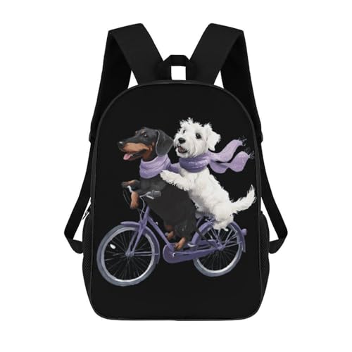 Dachshund Schnauzer Dog Cycling Bike Unisex Backpack 17