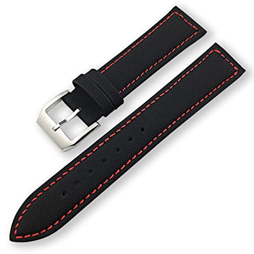 Bracelet montre nylon noir 20mm pour remplacer sangle IWC