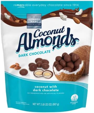 32oz Edward Marc Chocolatier Coconut Almonds with Dark Chocolate (2-pack)