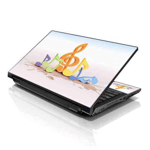 Image of LSS Laptop 17-17.3 inch Skin Cover with Colorful Musical Notes Pattern for HP Dell Lenovo Apple Asus Acer Compaq - Fits 16.5 inch 17 inch 17.3 inch 18.4 inch 19 inch (2 Wrist Pads Free)